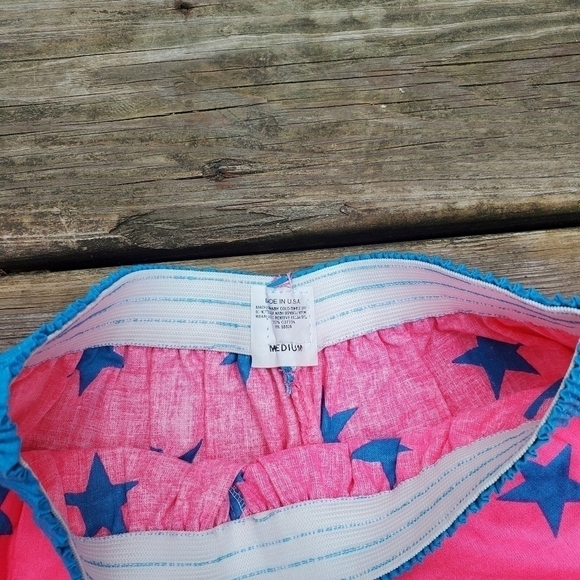 Vintage Pink and Blue Star High Waist Shorts - Picture 4 of 6